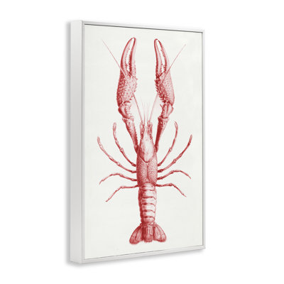 Red Lobster Traditional Details Framed Giclee, design by Tina Higgins Designs Inc.