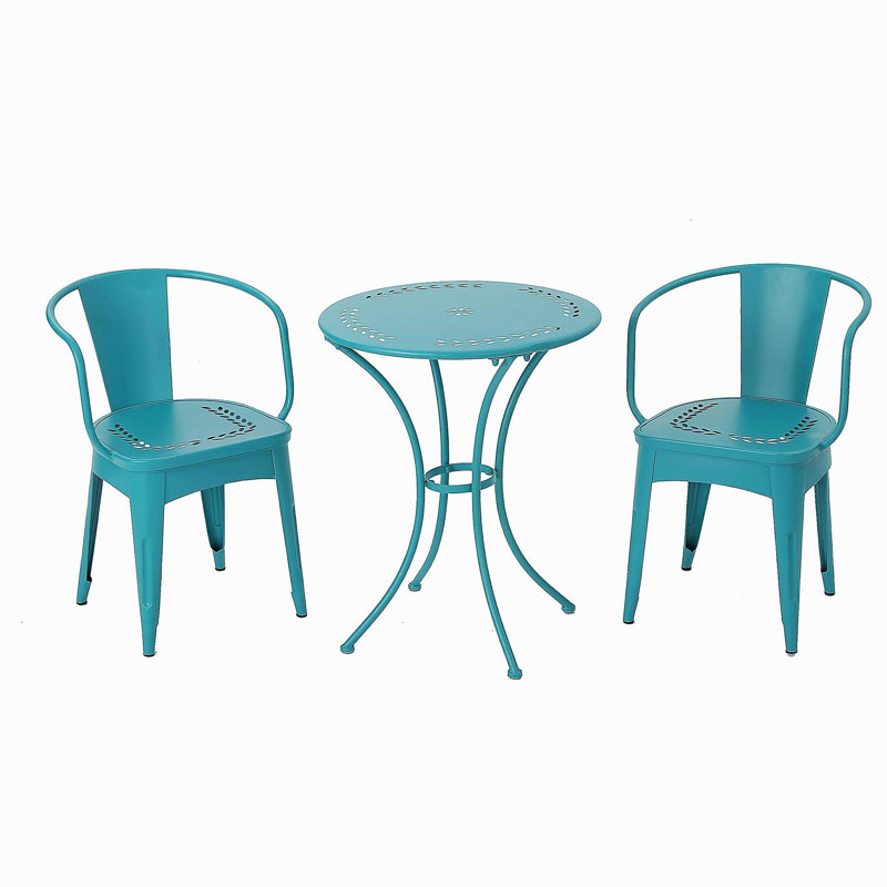 ENSEMBLE MÉTAL 3 PCS LOURDES, Sarcelle