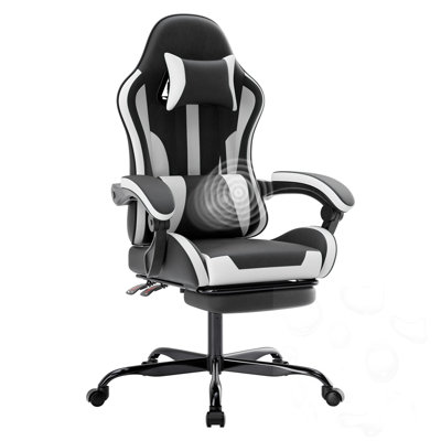 360°Swivel Adjustable Office Chair with Footrest and Lumbar Support