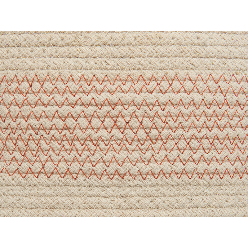Fabric Basket with Lid, Light Beige