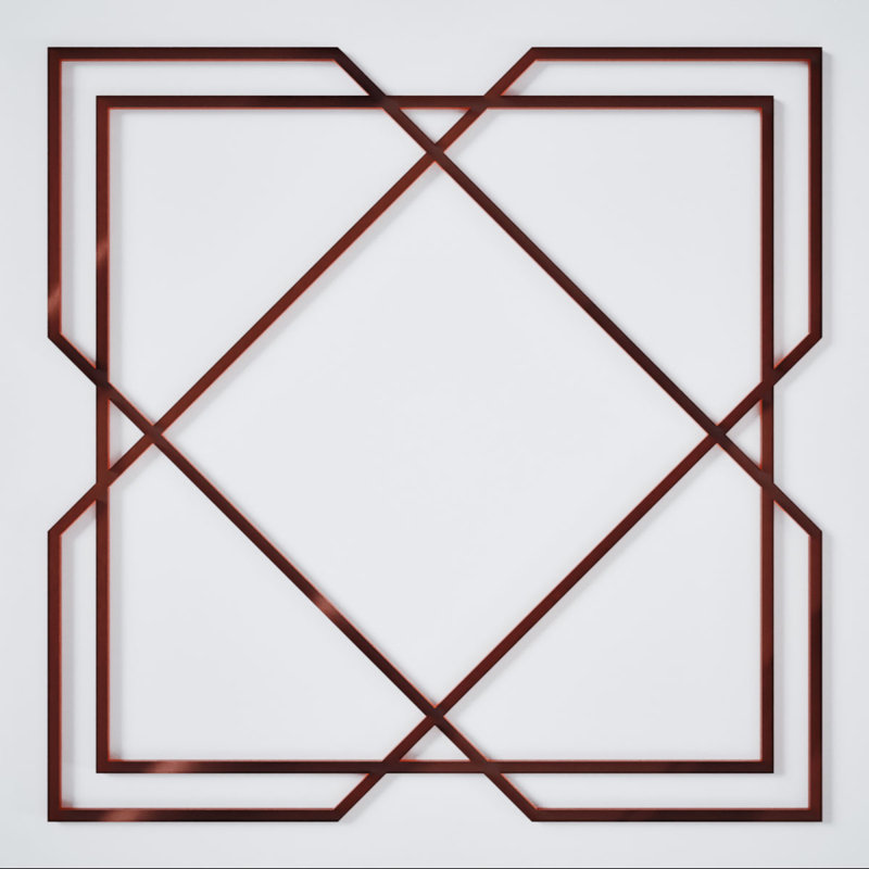 Miroir doré rose Kiowa, 15.38" H x 15.375" W x 0.125" D, Miroir or rose