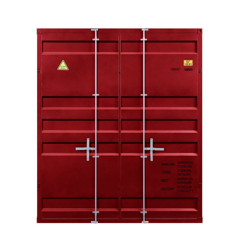 Lit superposé double / double Red Cargo, structure en métal, panneaux encastrés, serrure complète, système de lattes (20 + 20), radiofréquencemètre seulement, garde d'accès facile, profondeur de produit 56 po, largeur 78 po, hauteur 65 po, lit de référence avec capacité de 330 lb