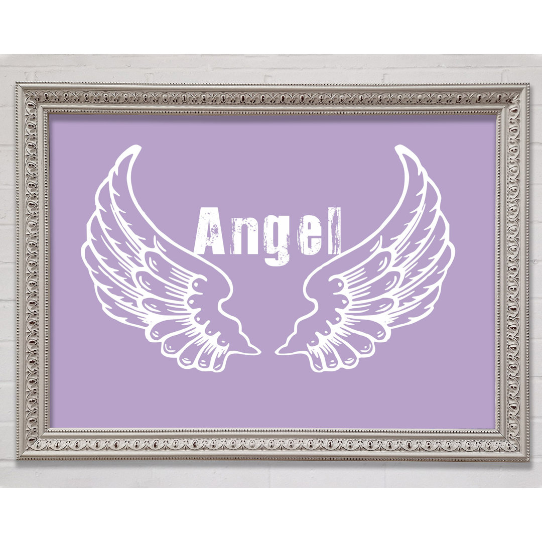 Angel Wings 2 Flieder Gerahmter Druck