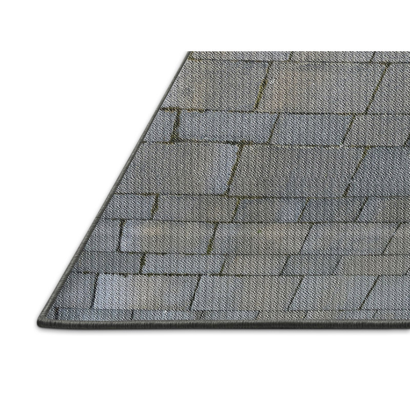 Tapis bleu foncé tissé à la machine, Rectangle 8 pi x 12 pi