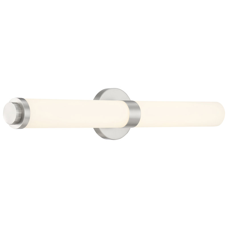 Barre d'éclairage de salle de bain 1 lumière DEL Millville, Acier brossé