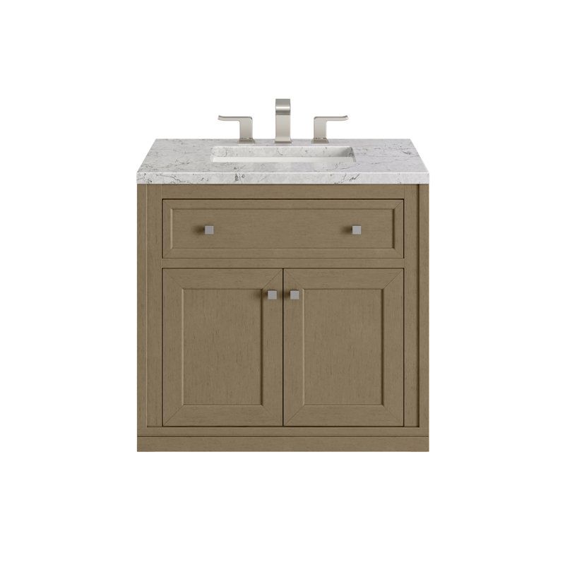 Chicago 30'' W Single Vanity, Eternal Jasmine Pearl, 8" Widespread, Walnut Whisper