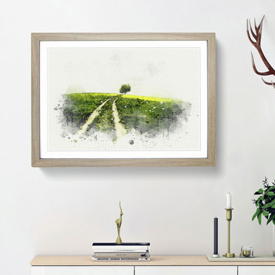 Path to a Lone Tree in Abstract - Picture Frame Graphic Art Print
