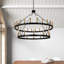 Lustre de style campagnard à 2 étages à 36 lumières Anacia
