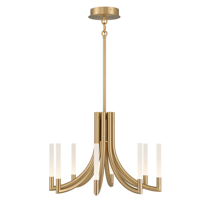 Lustre givré 8 po Olette, Doré