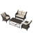 4-Pieces Wicker Outdoor Patio Furniture Sets Rattan Chair Wicker Set with Beige Cushion-1807556206