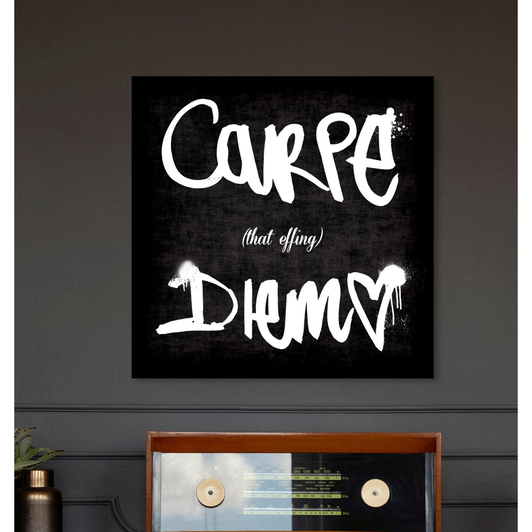 'Carpe That Effing Diem' Typography on Wrapped Canvas
