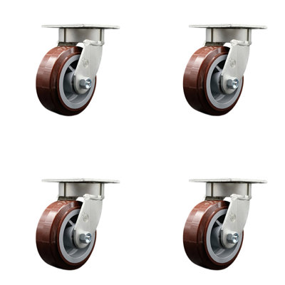 Kingpinless Poly on Polyolefin Swivel Caster
