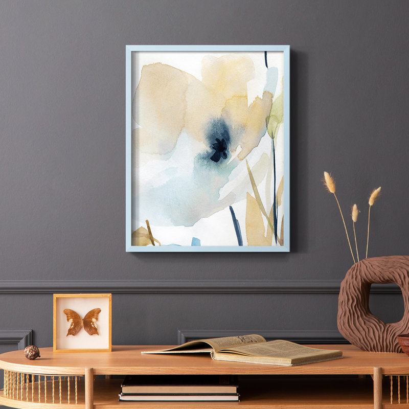 Blooming Wash II, reproduction encadrée - bois massif, Bleu, H 10 po x l 8 po