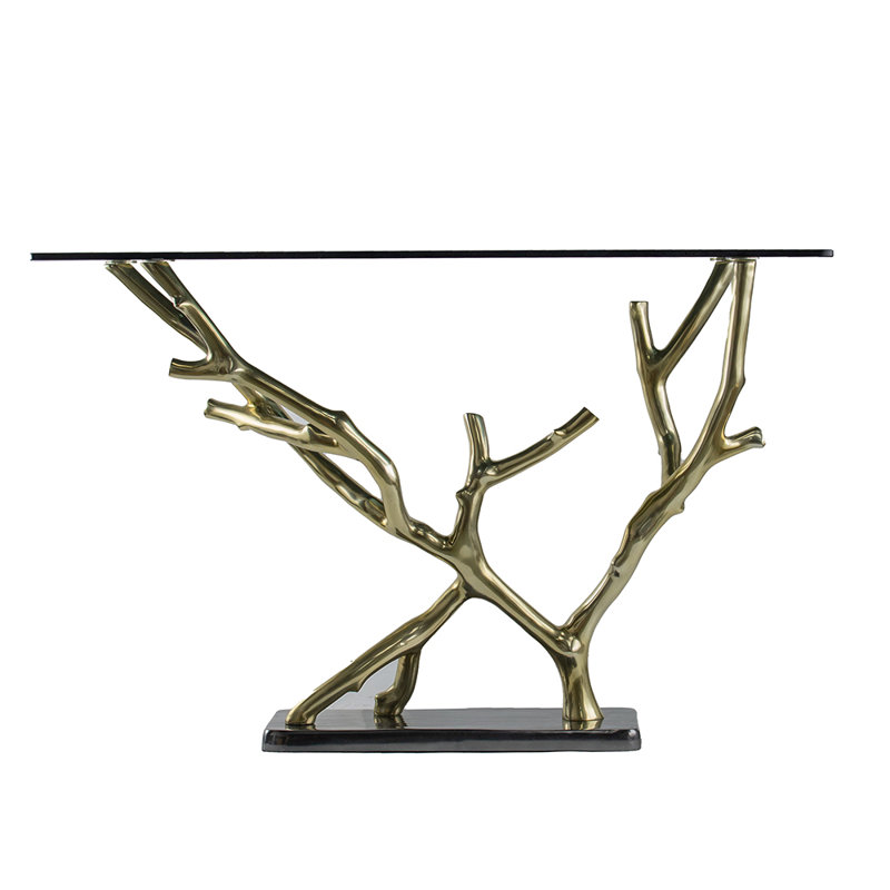 47.2'' Glass Top Console Table