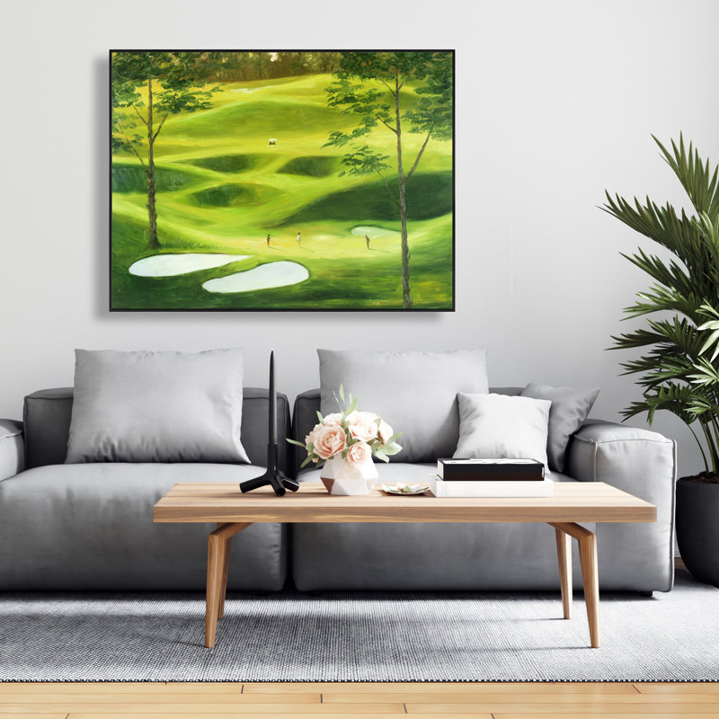Grand terrain de golf - Toile encadrée contemporaine pour la décoration intérieure