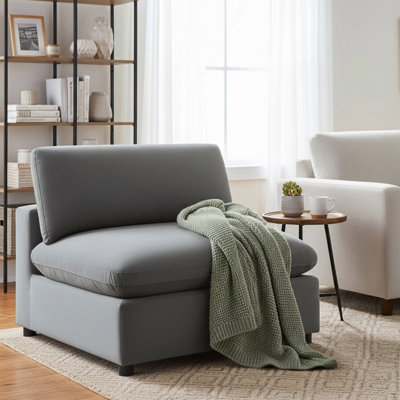 Fauteuil de chambre sans accoudoirs - gris anthracite
