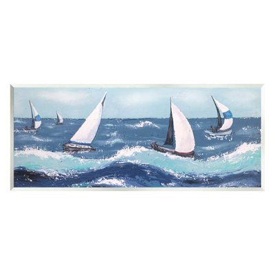 Vagues de mer éclaboussant des voiliers par Jade Reynolds - Peinture
