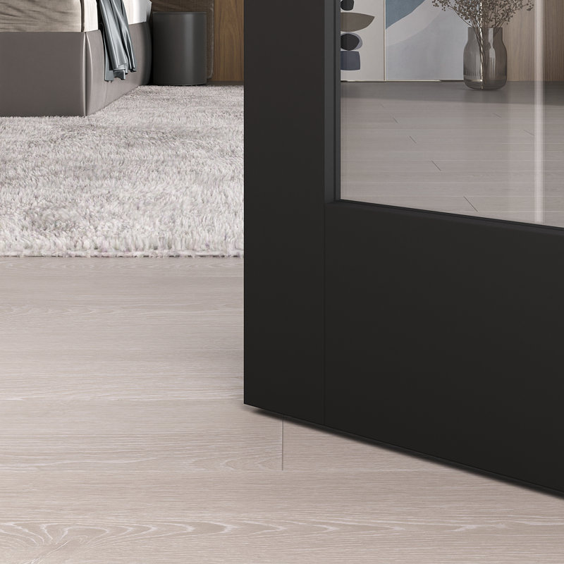 Porte française de style shaker en verre transparent 80 po 1-Lite, 36 po x 80 po