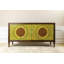 Buffet bohémien en bois massif, brun / vert / rouge / jaune