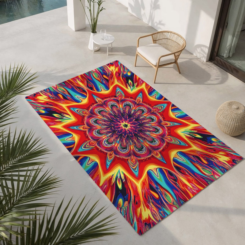 Tapis intérieur et extérieur Luminous Bloom, Rectangle 9 pi x 12 pi