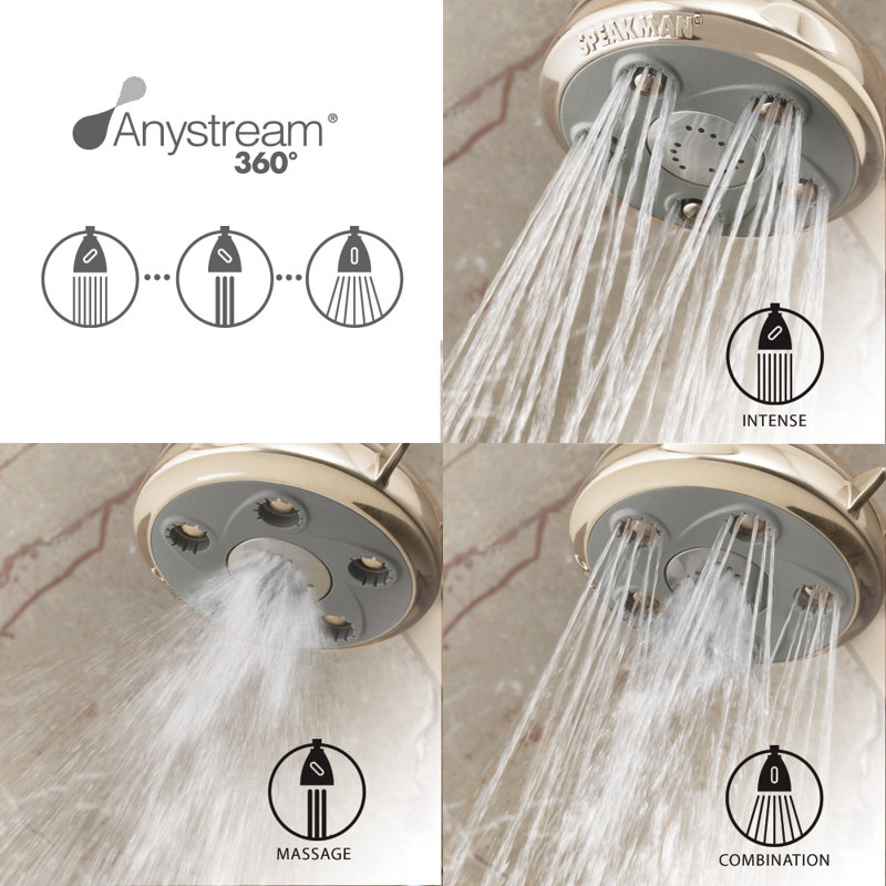 Pomme de douche à jet réglable Napa, Nickel brossé