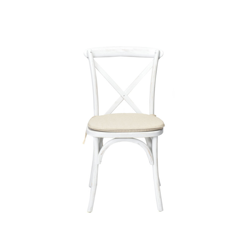18'' H Upholstered Stacking Side Chair, White Wash
