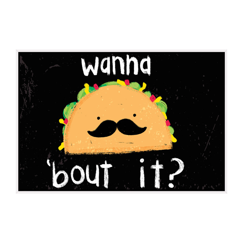 «Taco-Bout It III» par Jessica Weible - impression, Pas de tapis, Papier encadré blanc, H 40 po x l 60 po x 1,5 po