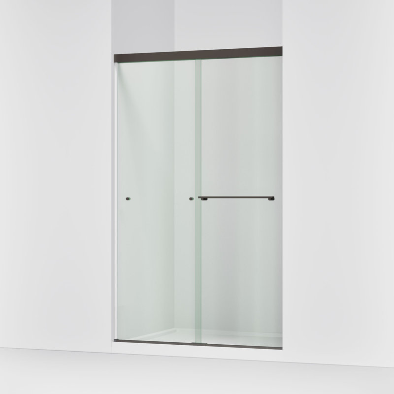 Revel 47.63" x 76" Double Sliding Shower Door with CleanCoat Technology, Anodized Dark Bronze