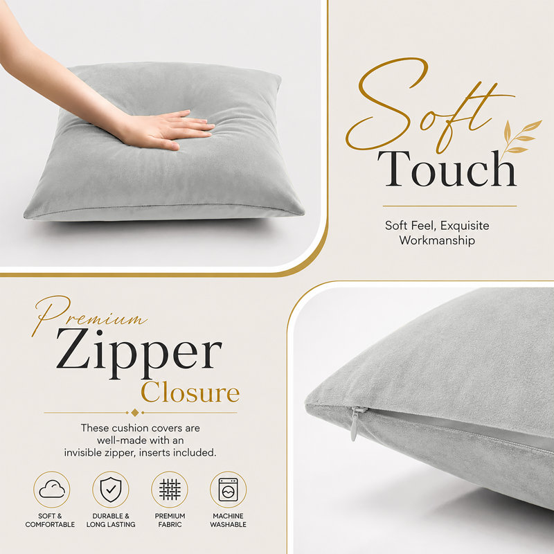 Aldino Square Cushion, Silver
