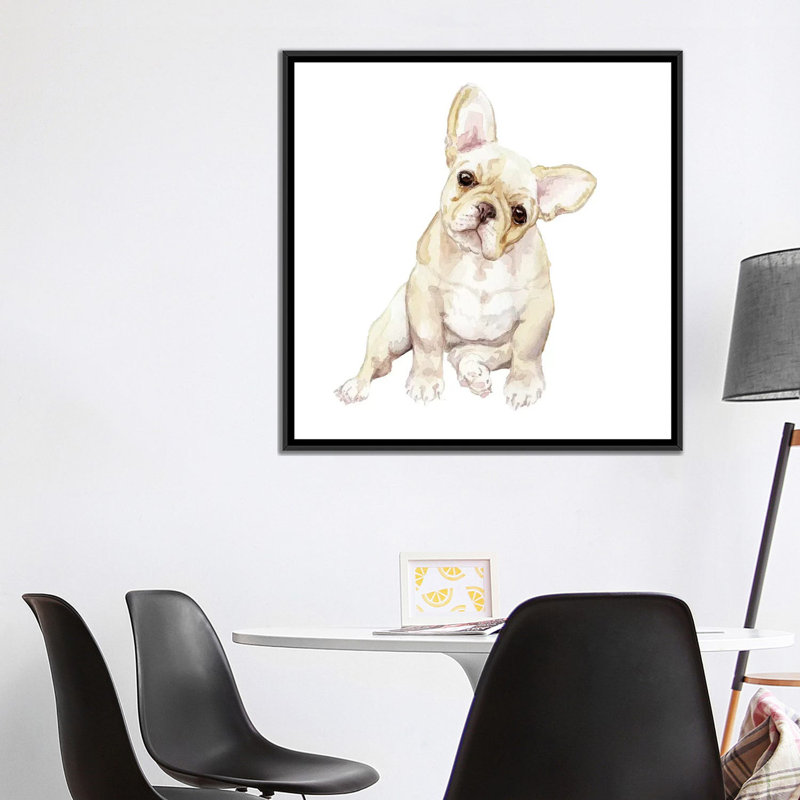 « blonde french bouledogue », reproduction sur toile, null, null, null