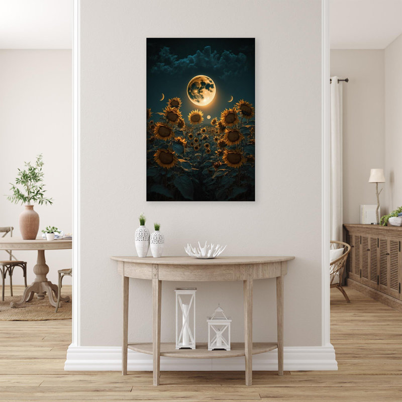 «Sunflowers 1 Under the Mooonlight», impression sur toile tendue, H 14 po x l 11 po x P 1,25 po