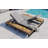 Outdoor Chaise Lounge Chair Set of 2 with 5-Position Adjustable Backrest , Reclinings with Cushions, Patio Loungers with Wood Side Table, Sturdy Frame for Poolside, Garden, and Backyard-300829793