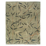 Kyoto Wool Floral Area Rug in Green/Purple