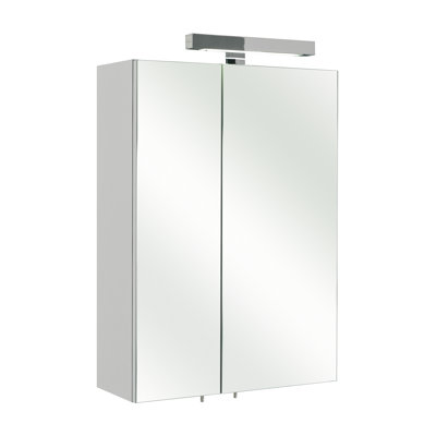 Surface Framed Mirrored Bathroom Cabinets with Mirror and 2 Adjustable Shelves