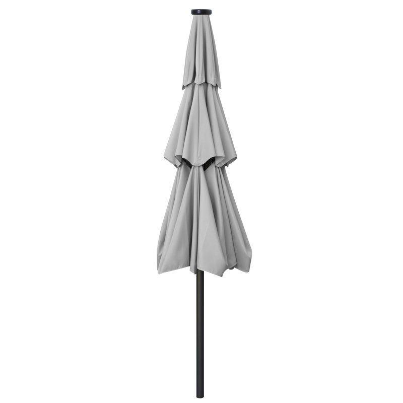 Parasol de marché éclairé Caerphilly, 106.3" W x  106.3" D, Gris clair