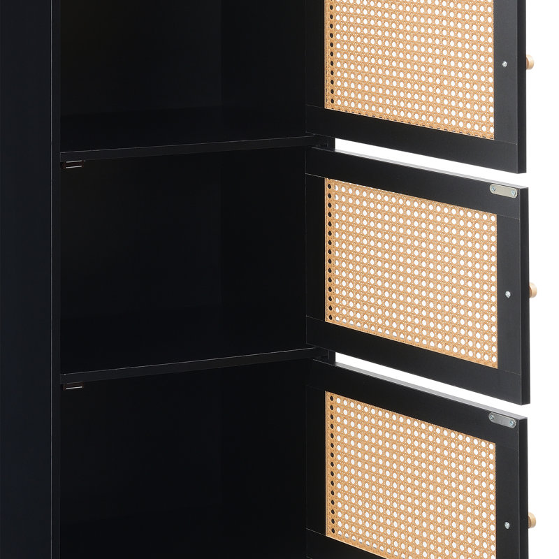 Buffet décoratif H 46,75 po x l 16,5 po Renita, Noir / orge beige