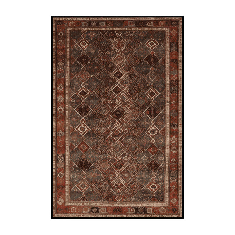 Tapis brun lavable à la machine, Rectangle 5 pi x 7 pi