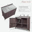Îlot de cuisine extérieur avec évier en acier inoxydable, supports de rangement internes, tablettes et roues réglables-125284892