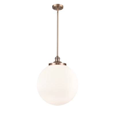 Plafonnier suspendu 1 lumière 16 po Franklin Restoration - Frederick - ampoule DEL - finition laiton brossé
