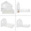 Lit double pleine grandeur avec fenêtre et tiroirs de chevet, lit plateforme avec tablettes et ensemble de prises et port USB