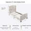 Upholstered Bed Frame with Padded Headboard and Footboard, Slat Support, Solid Wood Feet, No Box Spring Needed, Ideal for Bedroom Decor.-254779551