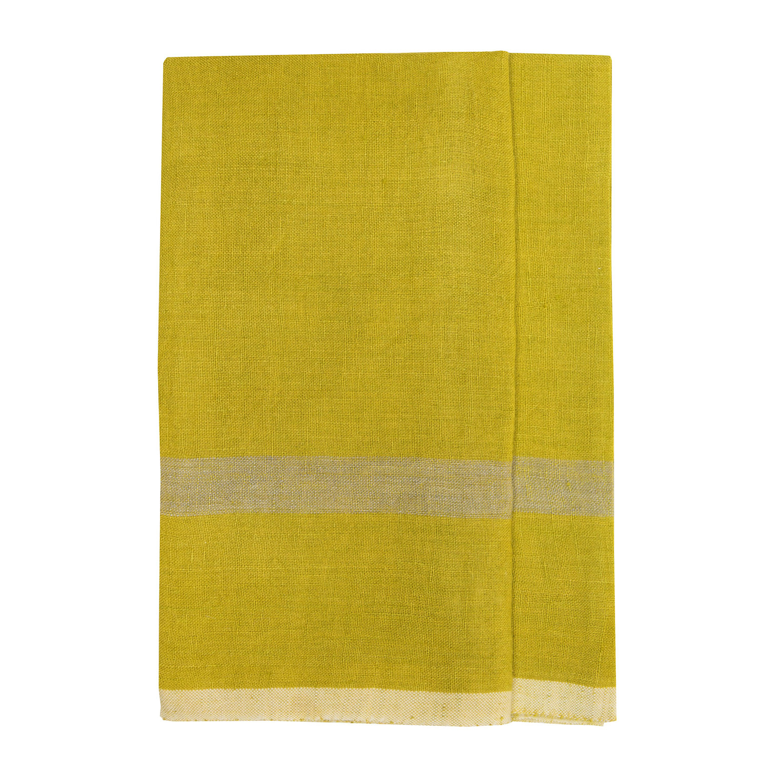 Stripe Tea Towel Kitchen Towel, Lime/Gray