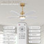 Ventilateur de plafond intérieur 42 pouces avec lumière à DEL à intensité variable et 5 pales en bois massif-1051330611-1051330612