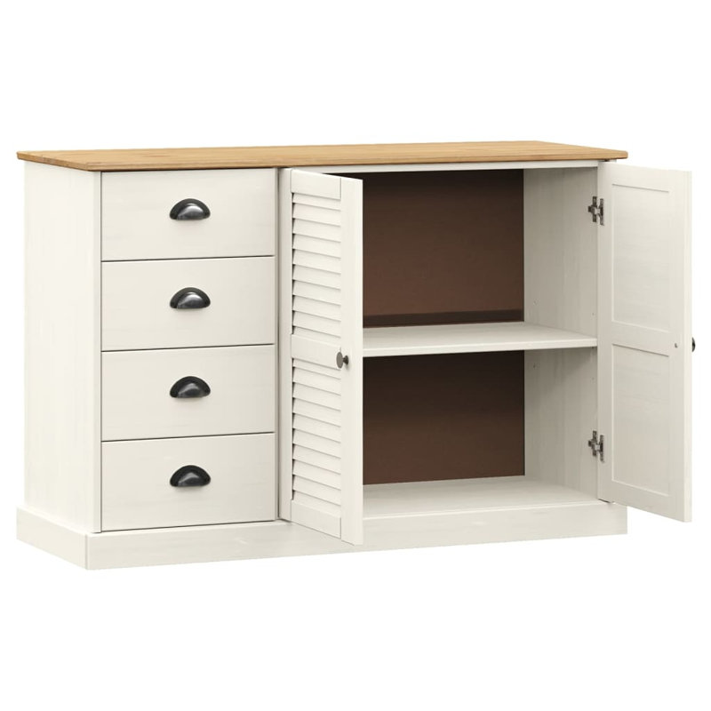 Peoa 113cm Solid Wood Sideboard, White