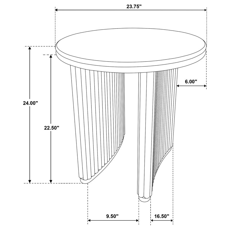 Table de bout ronde en bois Adina brun clair vieilli