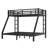 Metal Twin XL Over Queen Bunk Bed For Teens And Adults,Space-Saving/Noise Reduced/No Box Spring Needed,Black-1134529658-1134529662