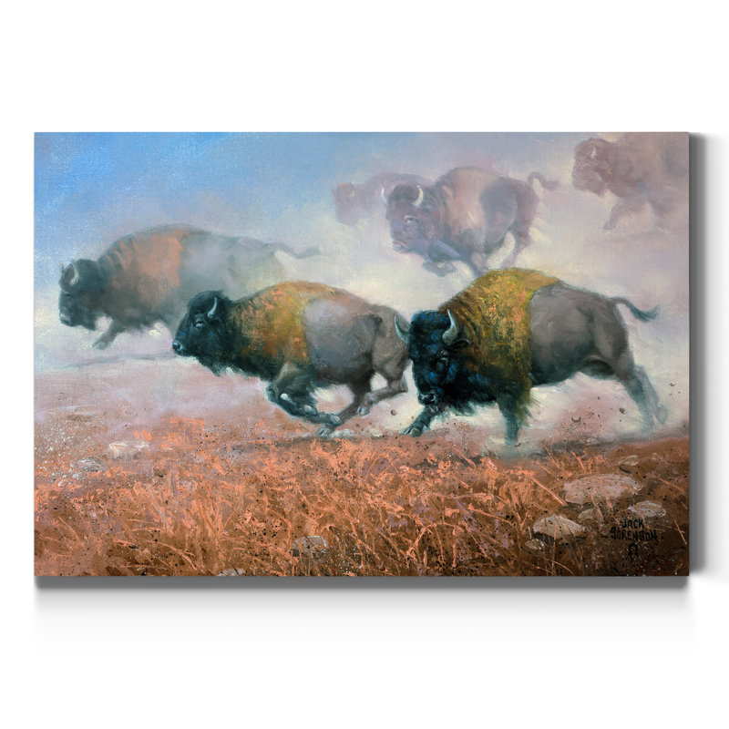 Prairie Thunder - reproduction d'art sur toile, H 48 po x l 32 po x P 1 po