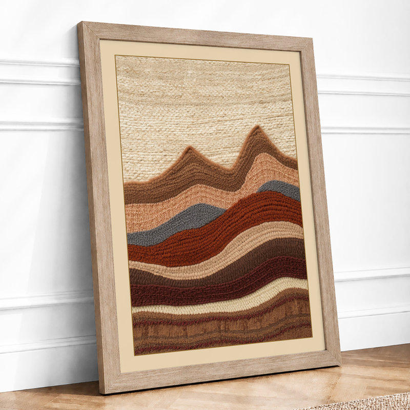 Flowing Wood Tones Rustic - Framed Print, A4 - 29.7 x 21.0 cm, Oak