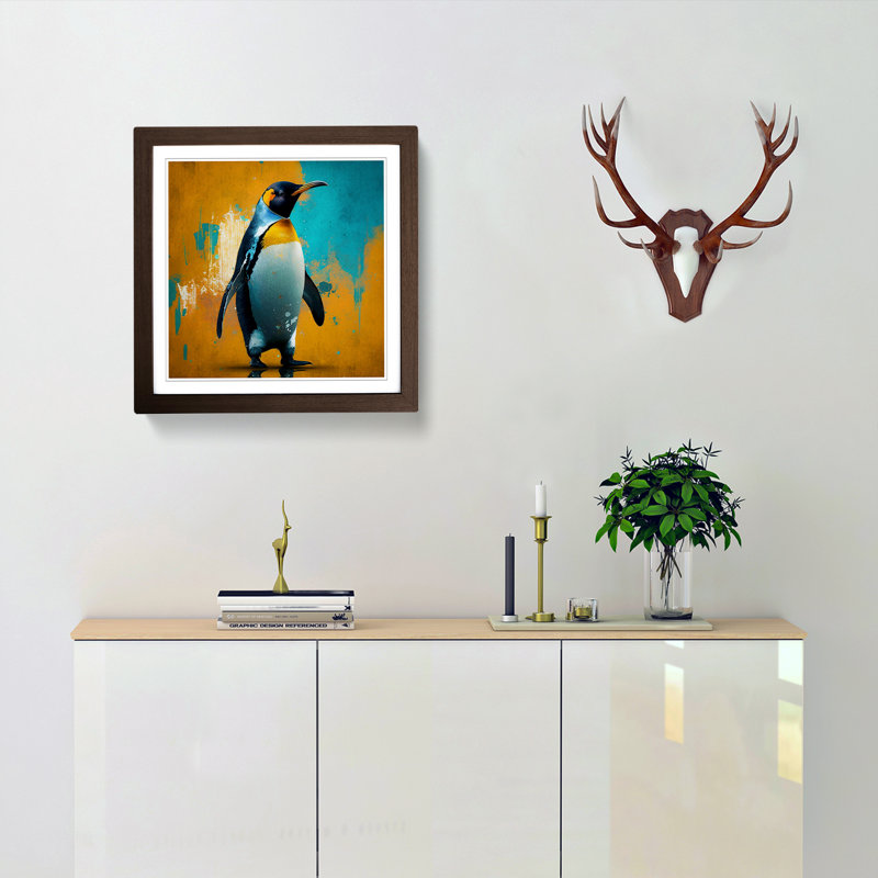 Penguin Expressionism - Framed Print, Walnut