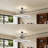 Dimmable Ceiling Fans with LED Lights ,Remote Control，Low Profile Modern Small Bladeless Ceiling Fandelier for Bedroom